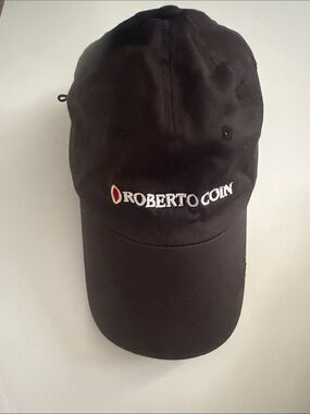 Roberto Coin Black Baseball Cap with Sunglasses Straps